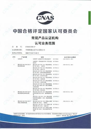 CNAS认可证书附件中文（2024-05） (1)